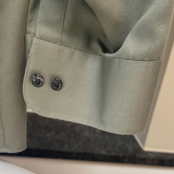 Geoffrey Beene Sage Green Sateen dress Shirt - Picture 4 of 6